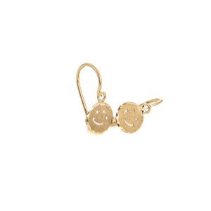 ARETES ZARCILLOS CARA FELIZ 18K