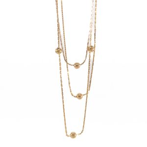 COLLAR CON BOLITAS 18K