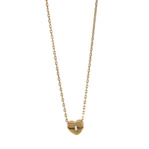 CADENA FORZADA CON DIJE CORAZON 18K