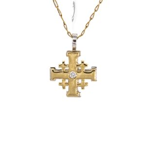 DIJE CRUZ CON ZIRCONES 18K