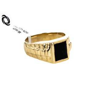 ANILLO CON PIEDRA NEGRA 18K