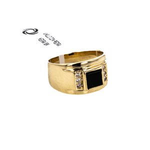 ANILLO CON PIEDRA NEGRA 18K