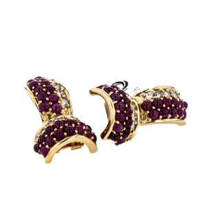 PAR DE ARETES 18K P.FINA -RUBI