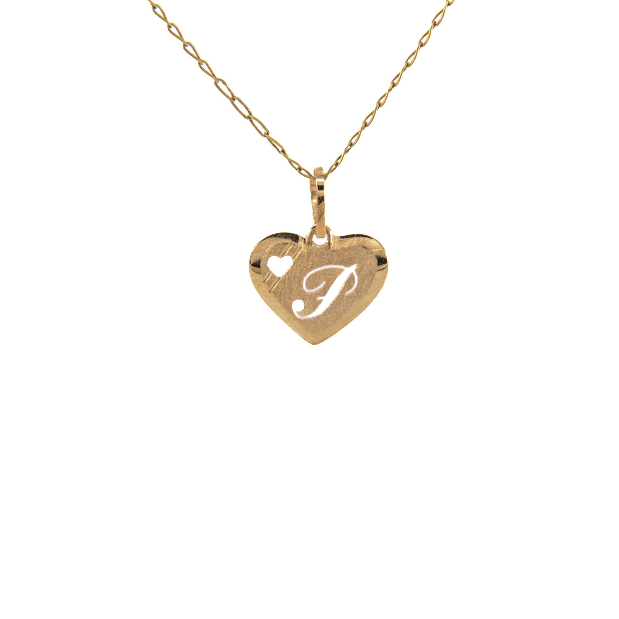 DIJE CORAZON LETRA 18K