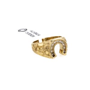 ANILLO HERRADURA CON ZIRCONES 18K