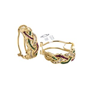 ARETES CORTOS CON ZIRCONES 18K