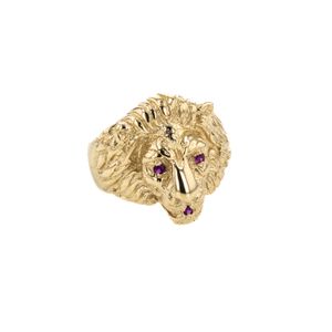 ANILLO LEON ALTO RELIEVE 18K