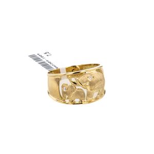 ANILLO ELEFANTES CON ZIRCONES 18K