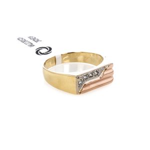 ANILLO 2 OROS CON ZIRCONES 18K