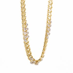 CADENA CUBANA CON ZIRCONES 18K