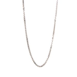CADENA TEJIDO CAJA ORO BLANCO 18K