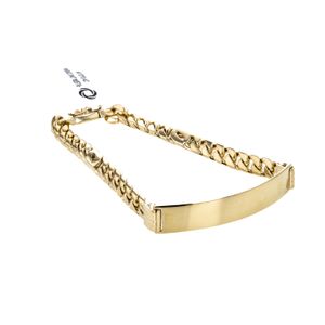 PULSERA LOMO CORBINA CON PLACA 18K