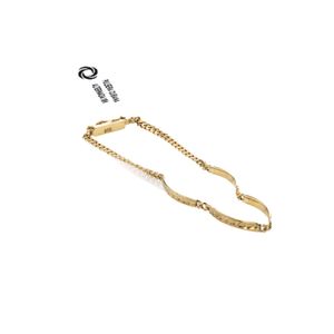 PULSERA CUBANA ALTERNADA 18K