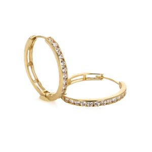 ARETES CANDONGAS CON ZIRCONES 18K