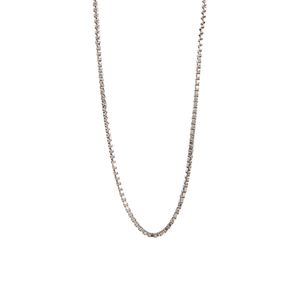 CADENA TEJIDO CAJA ORO BLANCO 18K