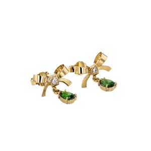 ARETES TOPO LAZO CON ZIRCONES 18K