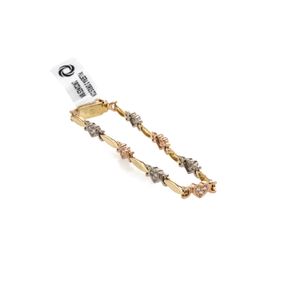 PULSERA 3 OROS CON ZIRCONES 18K