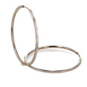 ARETES ARGOLLAS ORO BLANCO 18K