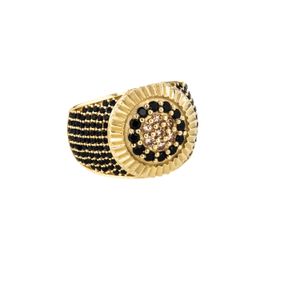 ANILLO CON ZIRCONES NEGROS TK