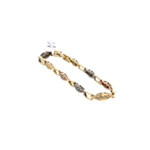 PULSERA 3 OROS CON ZIRCONES 18K