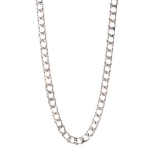 CADENA CUBANA ORO BLANCO 18K