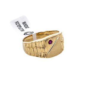ANILLO PLACA CON ZIRCON 18K