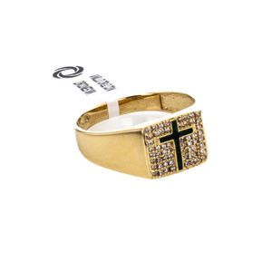 ANILLO CRUZ CON ZIRCONES 18K