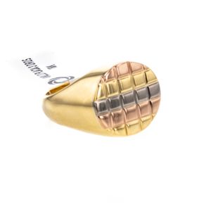 ANILLO PLACA 3 OROS 18K