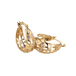 ARETES CANDONGAS CON ZIRCONES 18K