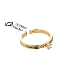 ANILLO COMPROMISO CON PIEDRA FINA 18K