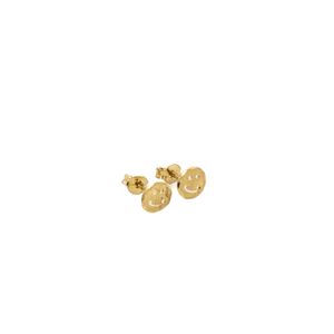 ARETES TOPOS CARA FELIZ 18K
