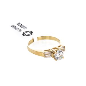 ANILLO COMPROMISO CON ZIRCONES 18K
