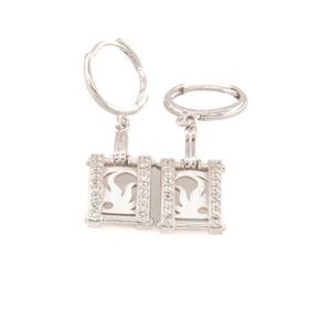 ARETES ORO BLANCO CON ZIRCONES 18K