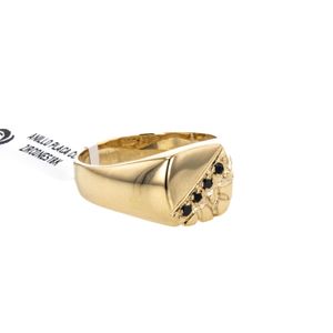 ANILLO PLACA CON ZIRCONES 18K