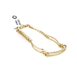PULSERA CUBANA ALTERNADA 18K