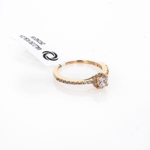 ANILLO COMPROMISO ORO ROSA CON ZIRCONES 18K