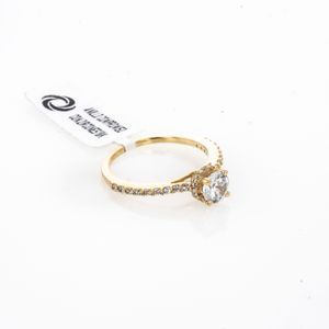 ANILLO COMPROMISO CON ZIRCONES 18K