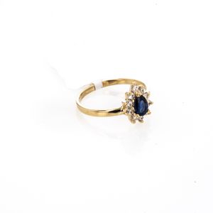 ANILLO COMPROMISO CON ZIRCONES 18K