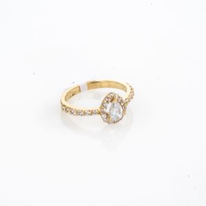 ANILLO COMPROMISO CON ZIRCONES 18K