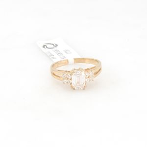 ANILLO COMPROMISO CON ZIRCONES 18K