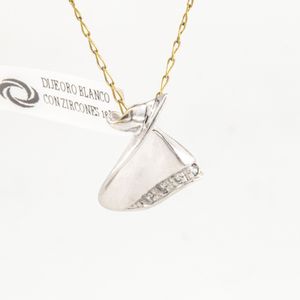 DIJE ORO BLANCO CON ZIRCONES 18K