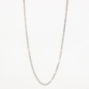 CADENA TEJIDO CAJA ORO BLANCO 18K