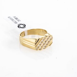 ANILLO PLACA CON ZIRCONES 18K