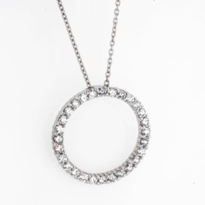 CADENA CON DIJE PIEDRA FINA ORO BLANCO 14K