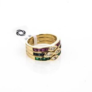 ANILLO PIEDRAS FINAS 18K