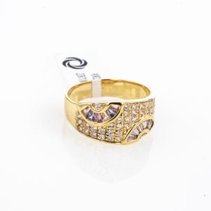 ANILLO CON ZIRCONES 18K