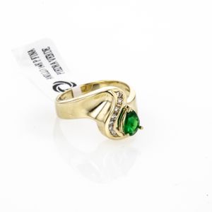 ANILLO 14K P.FINA PIEDRA VERDE
