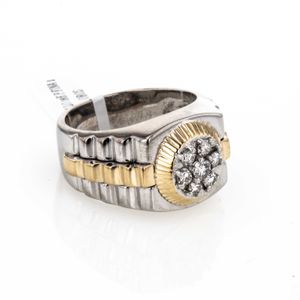 ANILLO 18K P.FINA 2 OROS