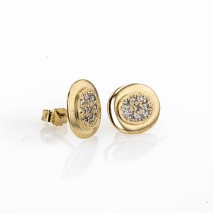 ARETES TOPOS PIEDRAS FINAS 18K
