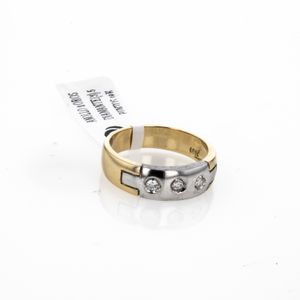 ANILLO 2 OROS DIAMANTE (3) 5 PUNTOS 18K